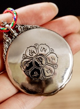 极速藏银千手观音菩m萨佛像吊坠随身复古本命年男女情侣西藏式配