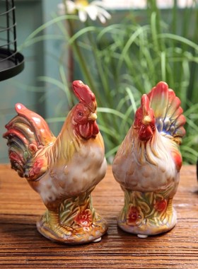 极速美式乡村鸡陶瓷摆件 家居隔板装S饰品 橱柜摆件