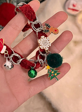 直戳心巴！氛围感圣诞树吊坠choker配饰女秋冬项链气质甜美风项圈