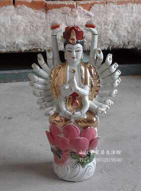 速发高档10~24寸千手观音 陶瓷彩金工艺品 千手观世音菩萨佛像 摆