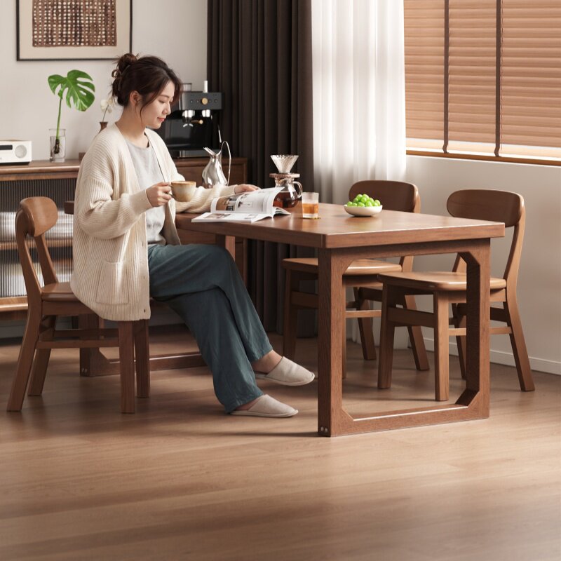 Solid wood dining table rectangular large table home dining table antique style office desk restaurant combination dining table and chairs