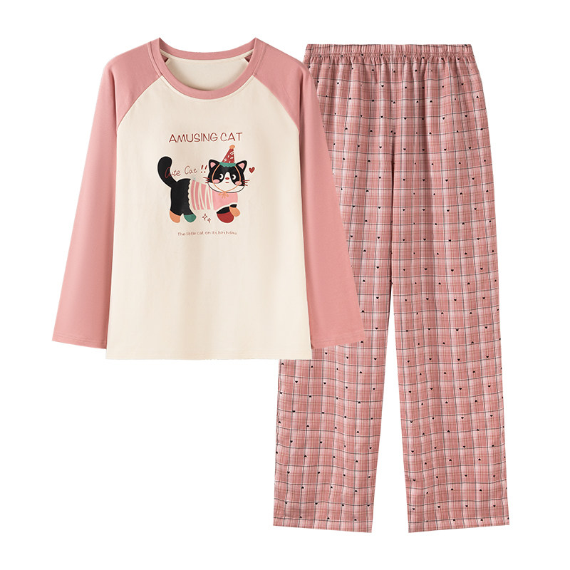 都市丽人带胸垫纯棉睡衣女款春秋冬季2026新款长袖卡通外穿家居服,淘宝优惠券,粉丝福利购,淘宝优惠卷