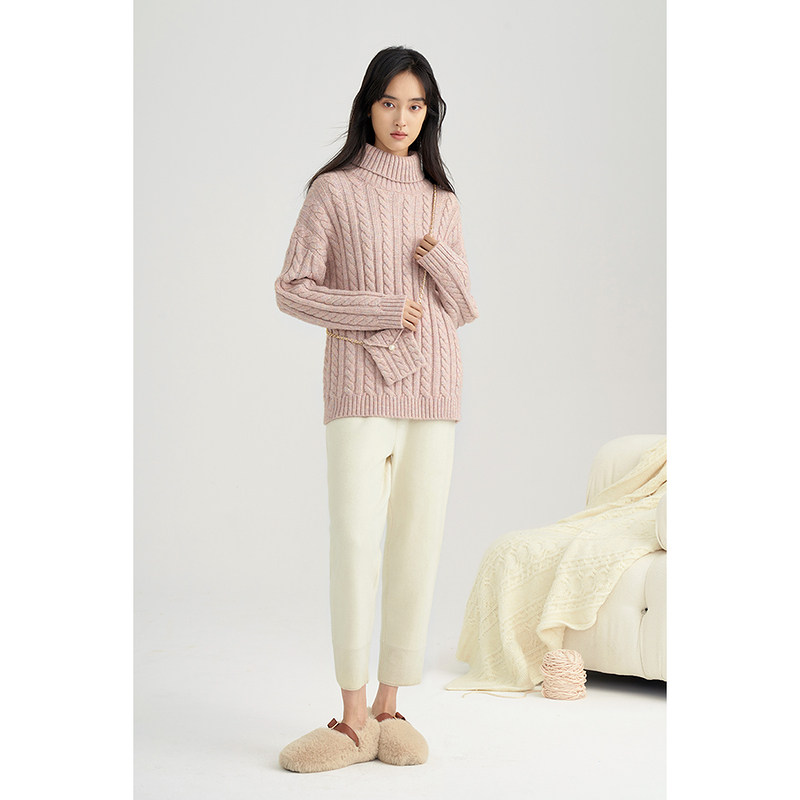 【商场同款】茵曼高领2021年冬季 茵曼一零一度毛衣