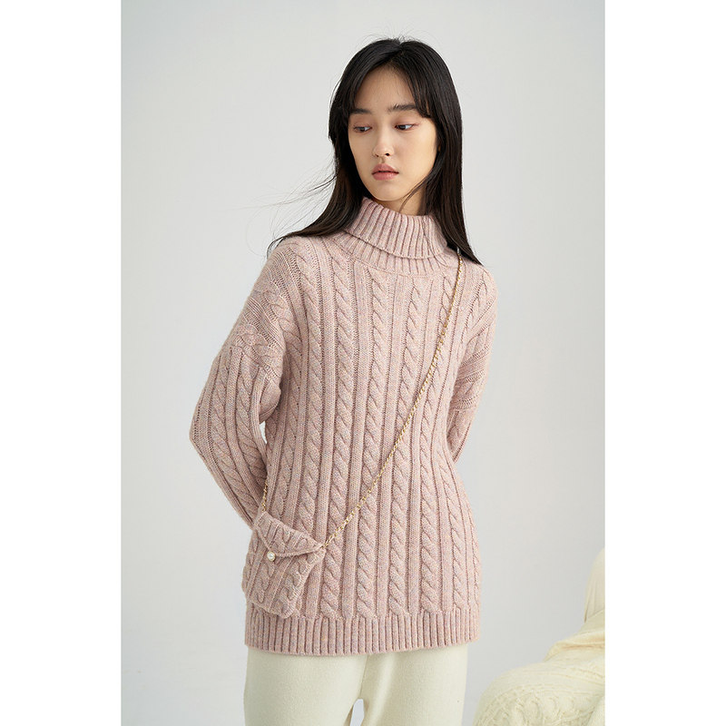 【商场同款】茵曼高领2021年冬季 茵曼一零一度毛衣