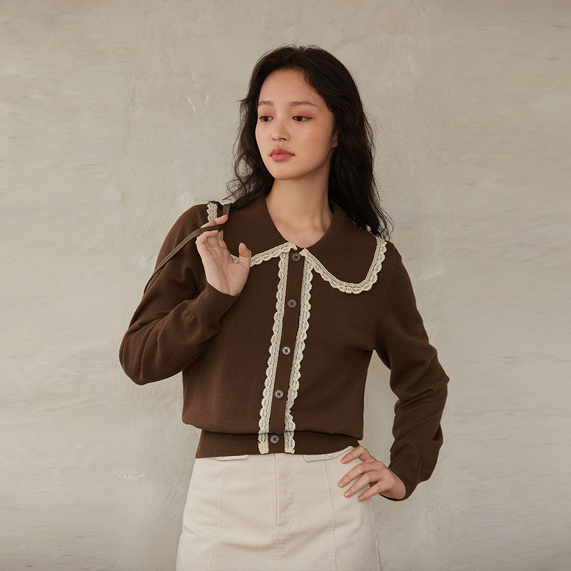 茵曼旗舰店2021秋装新款女设计毛衣 茵曼一零一度毛衣