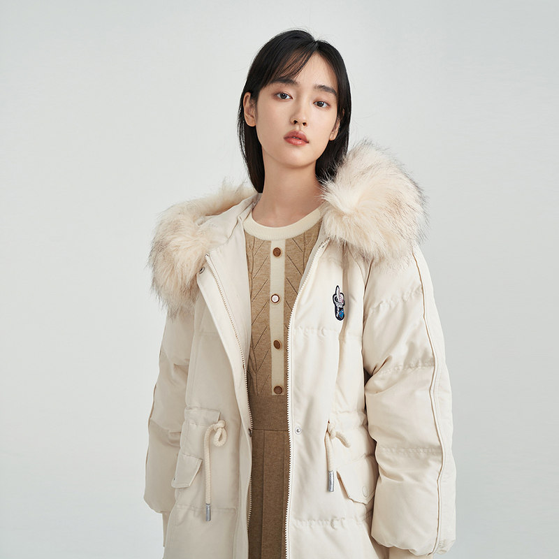 【商场同款】茵曼休闲2021冬季白鸭绒 茵曼一零一度羽绒服