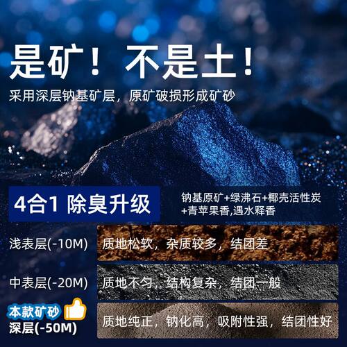多可特 · 猫砂矿砂深层钠基矿砂不沾底沸石活性炭低尘除臭 - 图1