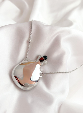 HB银色香水瓶吊坠项链长款轻奢高级感毛衣链2024秋冬新款