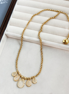 GOOSSENS复古水滴水晶吊坠项链