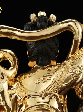 速发1 6寸铜鎏像《九天玄神像摆件》九天娘娘金无极元君雕