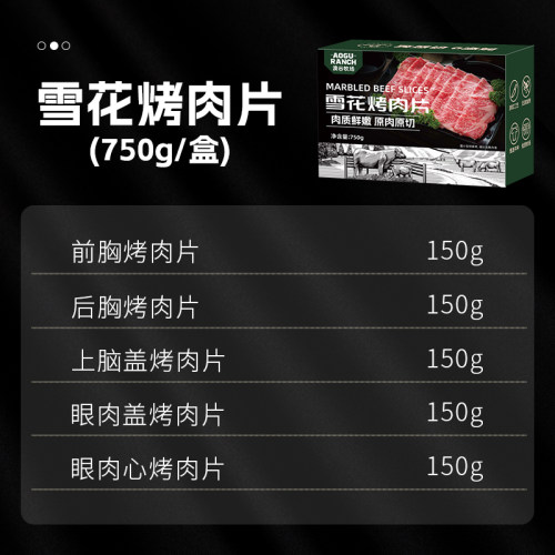 顺丰上门澳谷牧场雪花烤肉片原切肥牛片牛肉卷5种纯牛肉澳洲/ - 图3