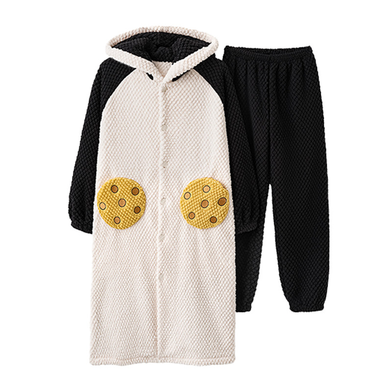 男士睡衣秋冬款双面暖绒加厚加绒长款睡袍大码保暖家居服男款冬季,淘宝优惠券,粉丝福利购,淘宝优惠卷