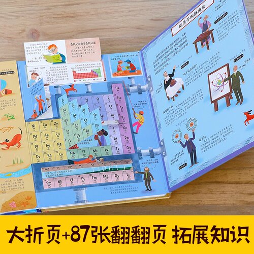 揭秘元素周期表化学启蒙翻翻3d立体书乐乐趣揭秘系列儿童翻翻书系列6-9-12岁小学生初中生科学启蒙化学知识生活中的化学揭秘翻翻书 - 图0
