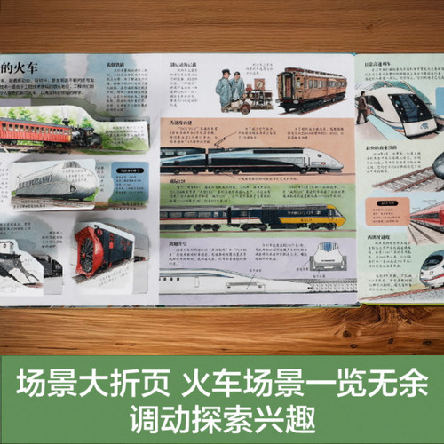 火车绘本交通工具汽车乐乐趣儿童3D揭秘翻翻书系列3-6-8-12以上科普百科全书人体海洋恐龙宇宙小学生幼儿园机关课外阅读立体绘本书 - 图2