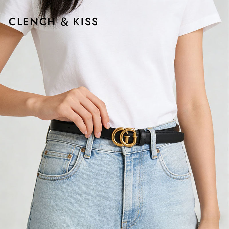 官网小c&k真牛皮腰带女款装饰配连衣裙新款女士皮带女配牛仔百搭