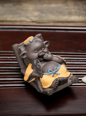 速发砂爱猪茶宠动物摆件精品紫可可养创意茶微茶具配件玩景观鱼缸