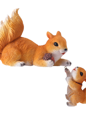 速发家居森院花园装饰品客厅桌面松鼠母子摆园户外件林幼儿园庭系