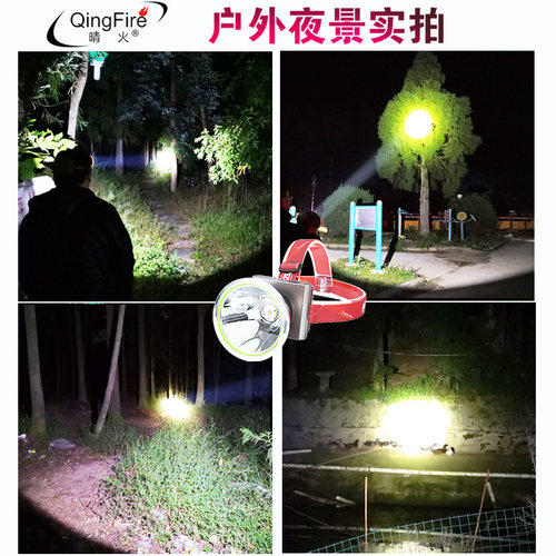 P90强光头灯充电超亮黄光头戴电筒户外照明矿灯远射锂电超长续航 - 图2