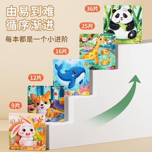 儿童拼图3到6岁益智磁力幼儿三宝宝积木2-3男孩女孩1玩具动脑思维 - 图1