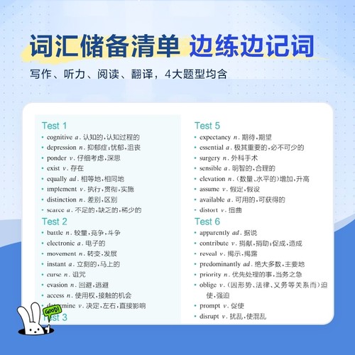 星火英语四级英语专项高分特训一本全备考2025年12月四级英语考试真题四级词汇学习资料大学cet4阅读听力作文翻译写作专项训练习6 - 图3