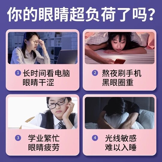 叶黄素艾草蒸汽热敷眼罩成人缓解眼疲劳发热护眼贴遮光学生睡眠用