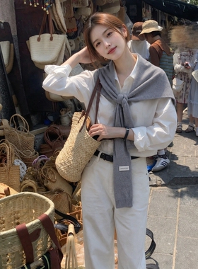 秋冬针织披肩女护颈外搭旅游坎肩