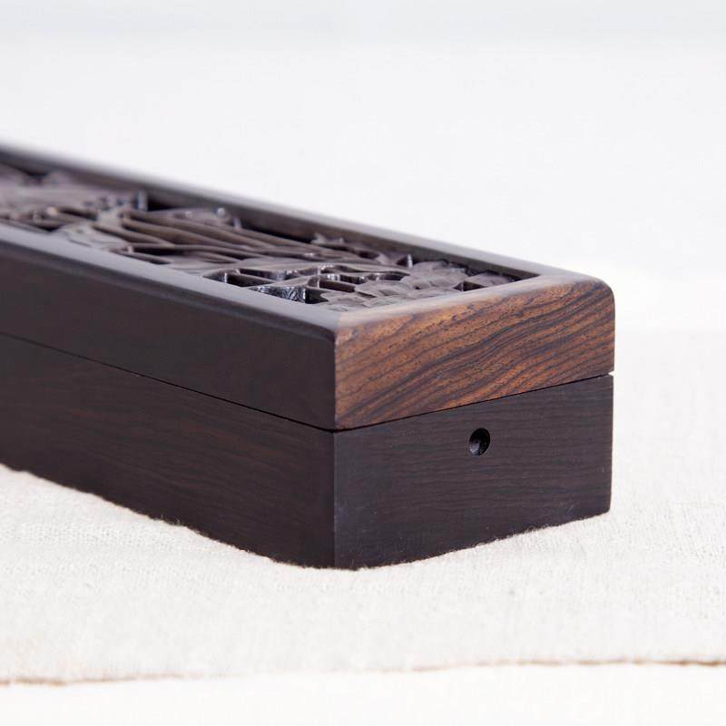 紫光檀卧香盒家用室内檀香炉荷花款实木质茶道线香盒焚香插线香炉,淘宝优惠券,粉丝福利购,淘宝优惠卷