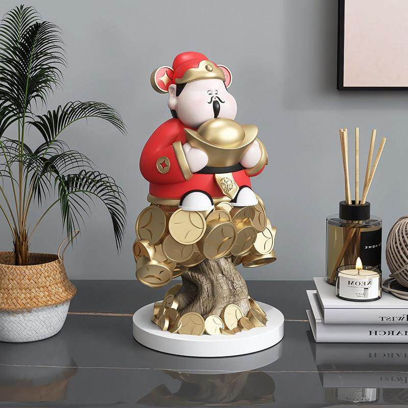 财神爷摆件家用客厅酒柜装饰品办公室工位桌面店铺前台开业礼物,淘宝优惠券,粉丝福利购,淘宝优惠卷