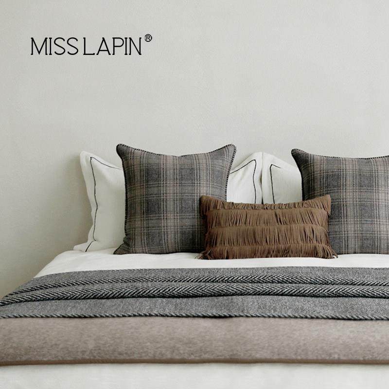 澜品现代简约灰咖色床上用品高端酒店展厅样板间别墅酒店床品套件,淘宝优惠券,粉丝福利购,淘宝优惠卷