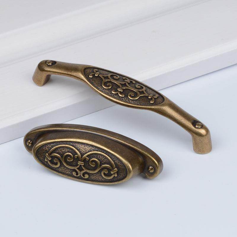 高档金牌实木橱柜把手柜门古铜古典欧式复古抽屉把手128孔距,淘宝优惠券,粉丝福利购,淘宝优惠卷