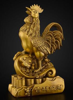 铜鸡摆件黄铜生肖鸡工艺品金属大吉大利金鸡报喜吉祥物大号铜公鸡