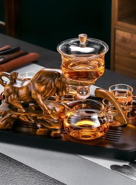 中式牛气冲天生肖摆件客厅泡茶台茶具用品办公室茶几桌面装饰礼品