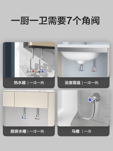 九牧三角阀304不锈钢加厚冷热水八字阀门马桶龙头开关热水器家用-图2