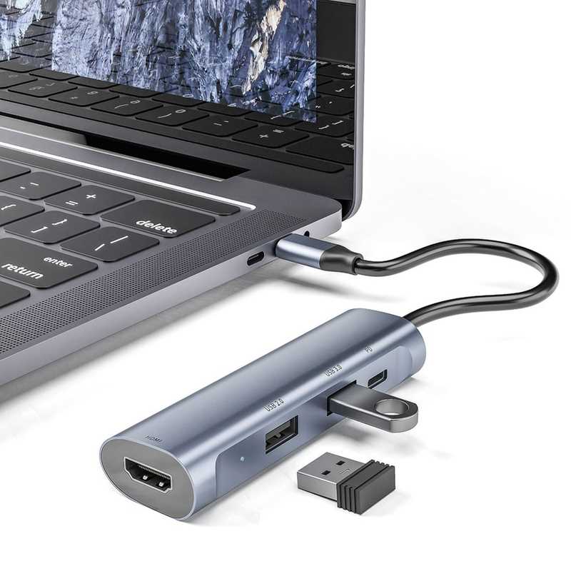 网红4-In-1 Docking Station Type-C to HDMI 4K/30HZ PD USB3.0 - 图2