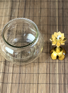 速发用品 莲字玻璃无花酥奉灯佛前点灯供油灯座长明底座家用