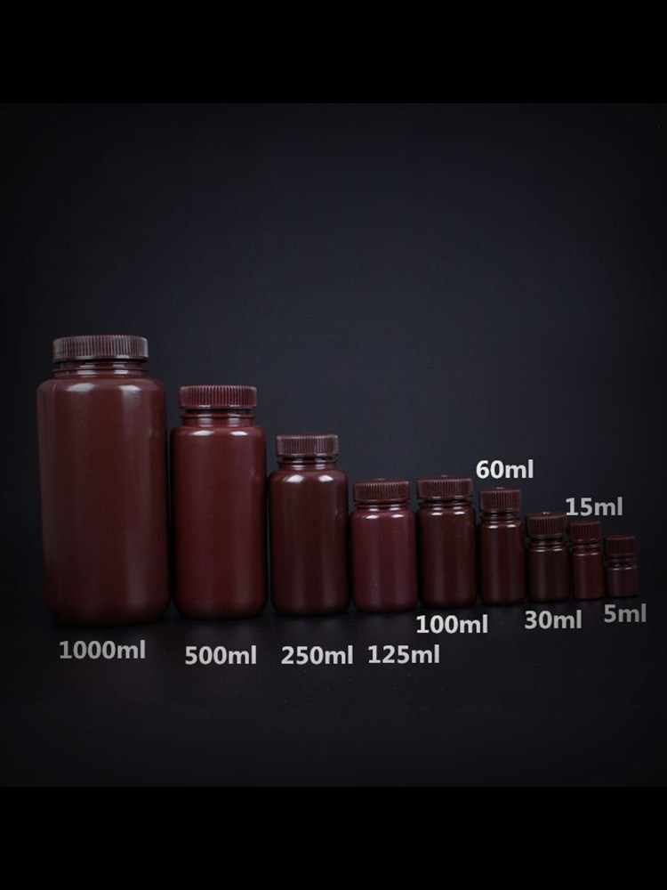 HDPE棕色广口塑料瓶 棕色塑料大口瓶5 15 30 50 60 100 125 250 500 1000ml广口瓶 - 图3