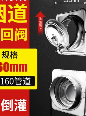 不锈钢公共厨房专用烟道抽油烟机止逆阀防火止回阀止逆阀防烟宝