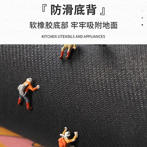 卡通厨房地垫吸水吸油防滑耐脏磨可擦防油防水硅藻泥脚垫厨房地毯 - 图1