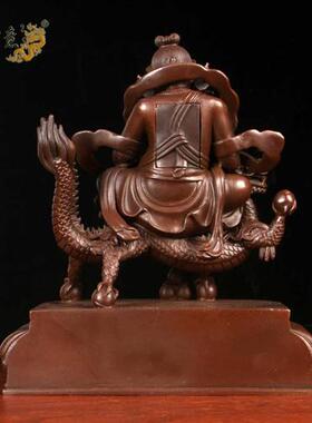 极速真古意 黄铜白财神佛像摆件 藏传普贤王菩萨铜像供奉工艺礼品