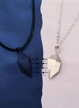 2Pcs Fashion Lovers Matching Friendship Heart Pendant Couple