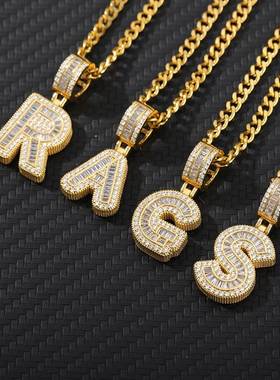 Bling Savage Initial Letters Neckl for Women Stainless St