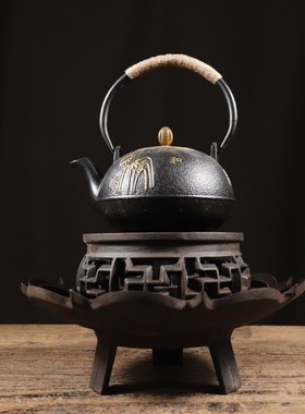 仿古铁器纯铁寿字铁炉古法工艺中式会所V古典装饰摆件