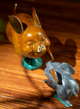 极速L铜 小1/4寸套筒s扳手猪 家居工艺礼品摆饰 装饰品 客厅摆件