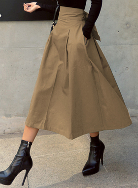 极速shintimes Skirts Womens Korean FashiKon Solid Color Big