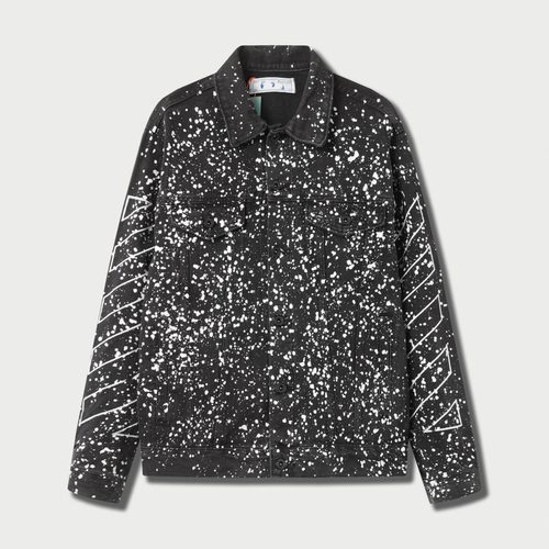 【现货】WE11DONE TRACK春秋新款满天星泼墨印花牛仔夹克外套男 - 图1