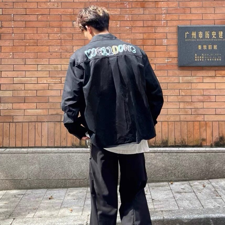 【现货】WE11DONE TRACK肖战同款长袖衬衫彩绘粉笔字母衬衣外套,淘宝优惠券,粉丝福利购,淘宝优惠卷