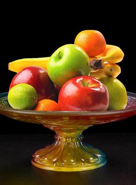 藏村供果果盘莲花水果盘琉璃摆件桌面八吉祥供盘果盘客厅装饰摆件