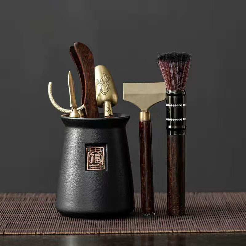 茶道六君子套装功夫茶具配件大全泡茶工具茶刀茶夹刷用品茶桌茶台 - 图1