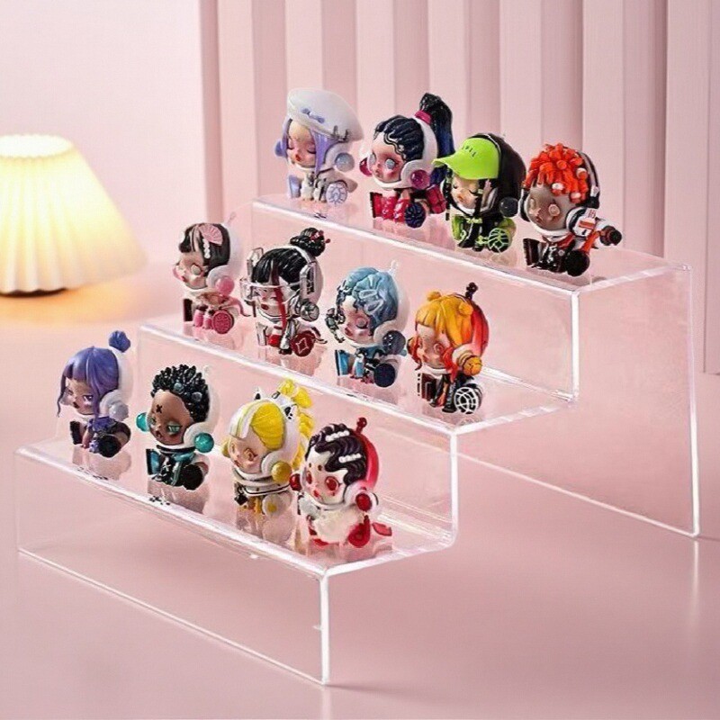 亚克力阶梯展示架多层梯形置物展示收纳加透明直播手办盲盒台阶式 - 图1