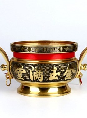 速发佛具纯铜双耳环香炉立香炉家香供奉插用烧薰线香炉香香炉供炉